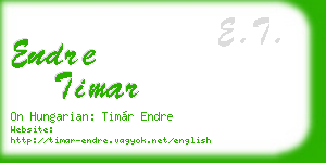 endre timar business card