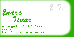 endre timar business card